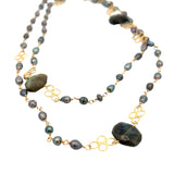 Labradorite and Freshwater Pearl Necklace