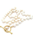 White Pearl Necklace with Toggle Clasp