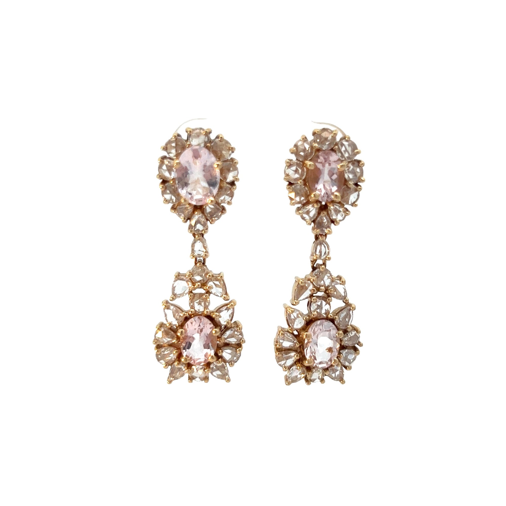 Morganite and Pink Sapphire Earrings