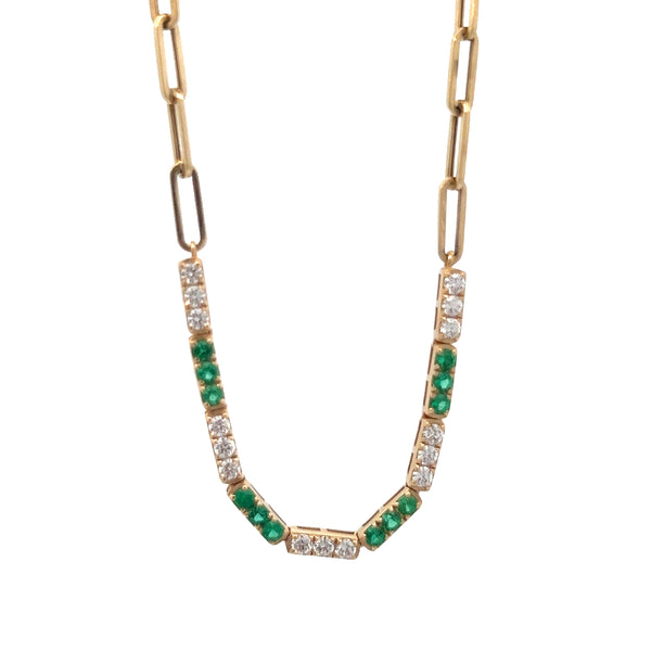 Emerald and Diamond Segment Necklace