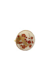 Vintage Japanese Porcelain Satsuma Button Ring