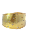 Shield Cuff With Stitch Set Diamonds