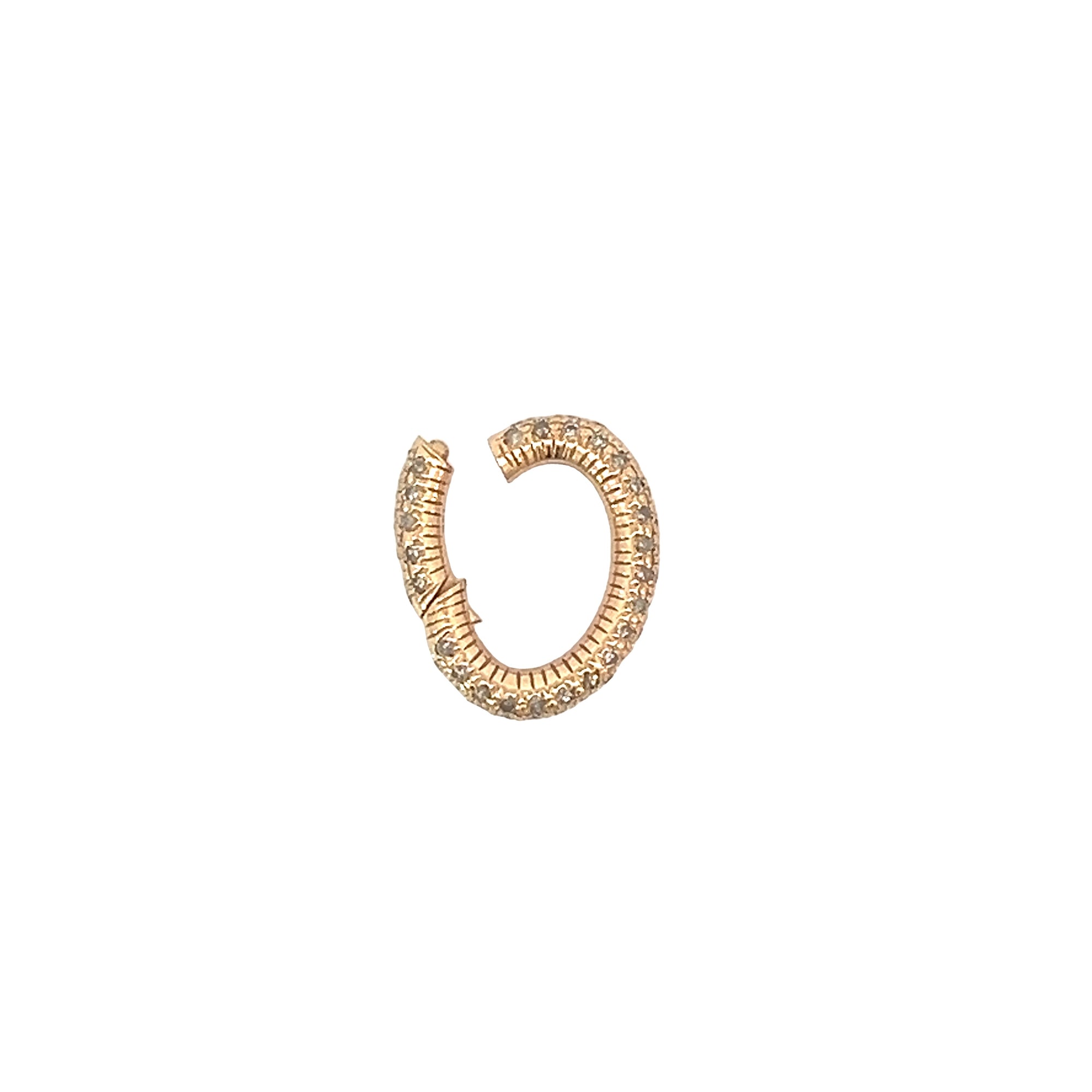 14k Gold and Diamond Oval Enhancer Clip