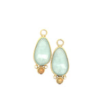 18k Chalcedony, Opal and Diamond Charms