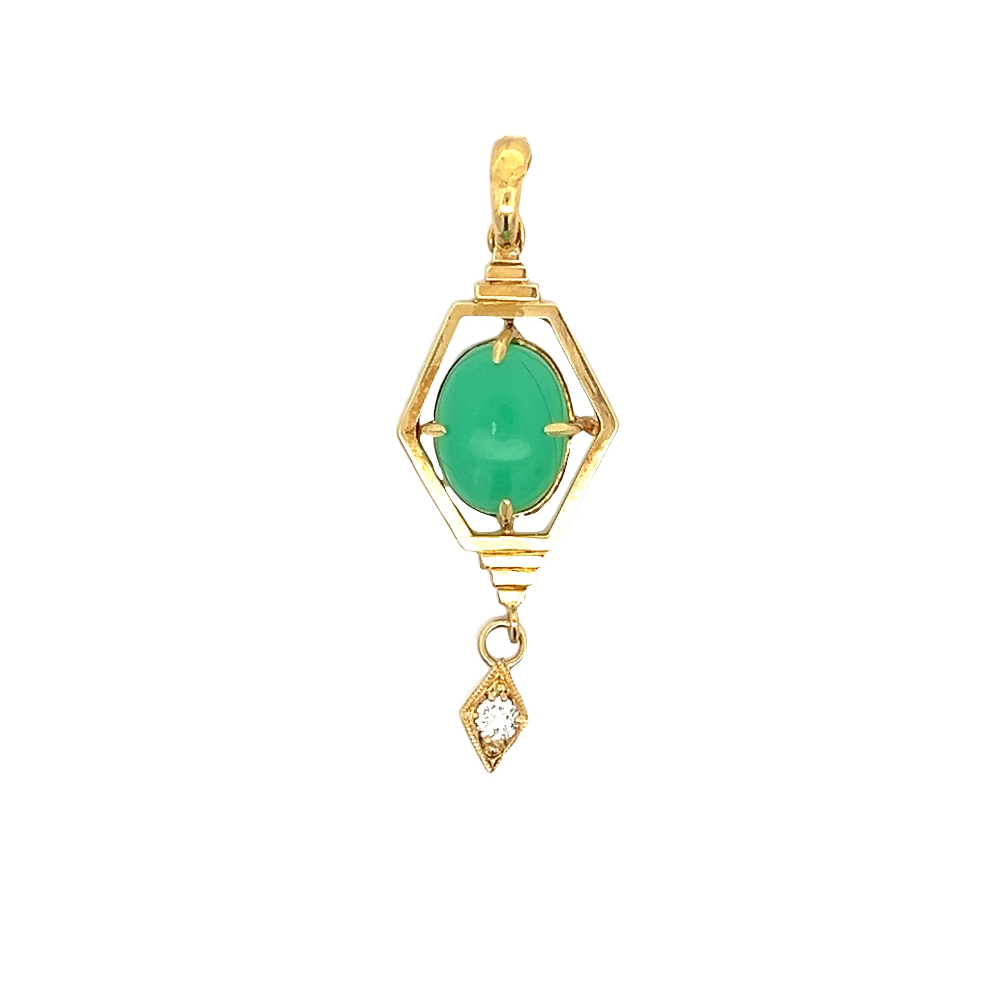 Jade, Gold and Diamond Pendant