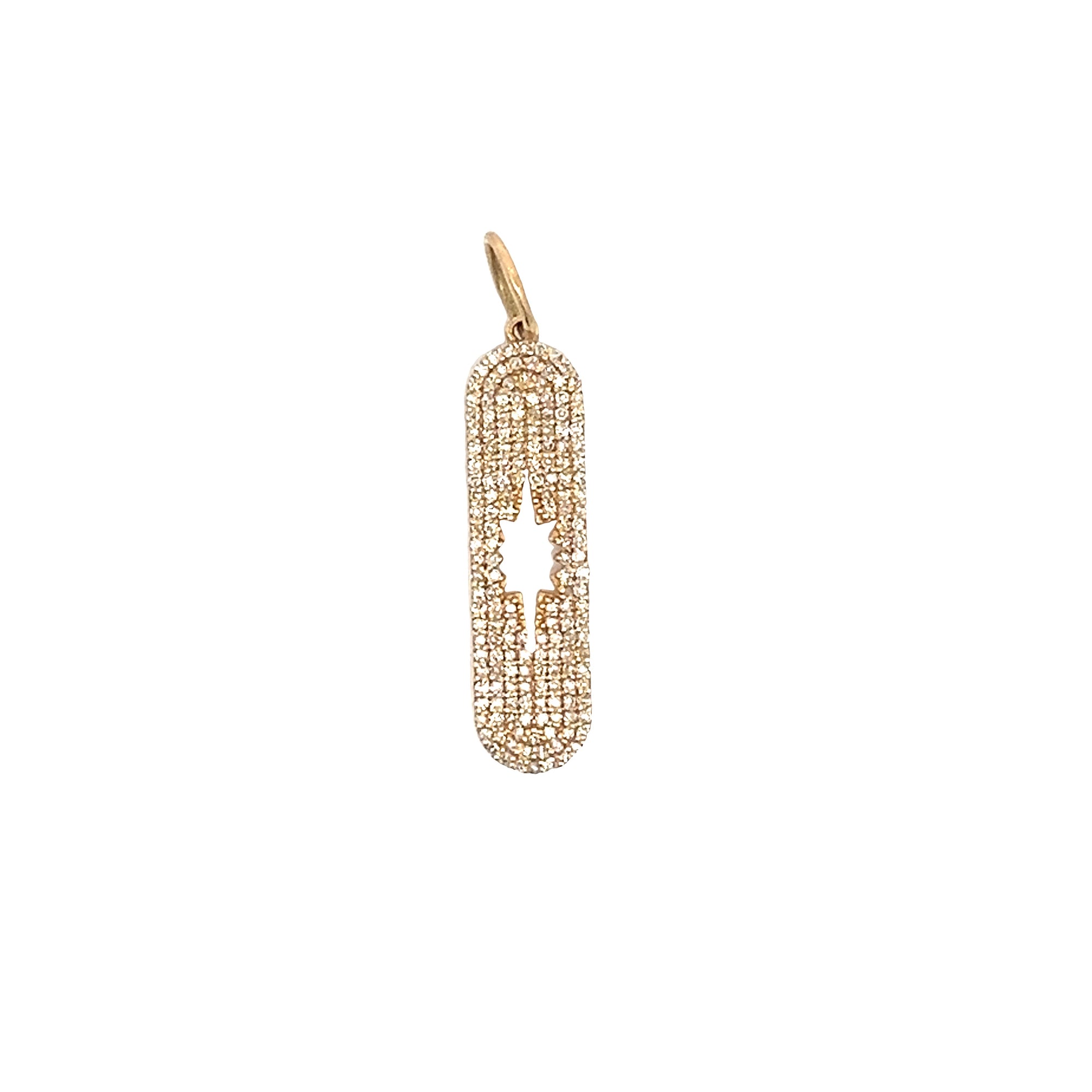 Elongated Keyhole Pendant with Diamonds