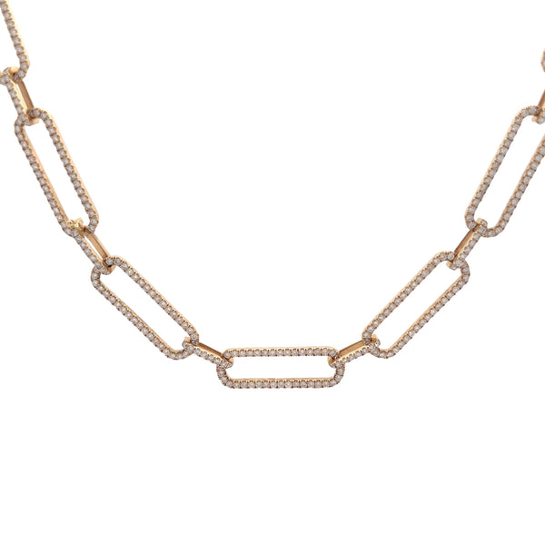 Elongated Diamond Chain Necklace