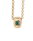 Emerald and Diamond Slide Pendant