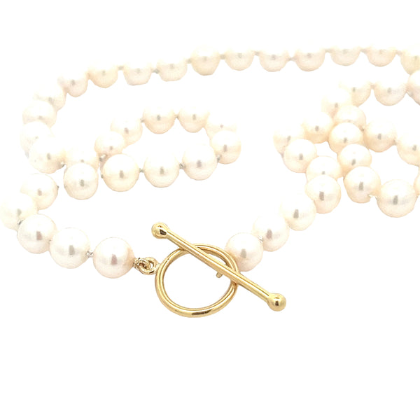 17" White Pearl Necklace with Toggle Clasp