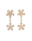 Double Bloom Drop Diamond Earrings