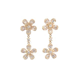 Double Bloom Drop Diamond Earrings