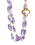 Amethyst and Royal Gold Long Necklace