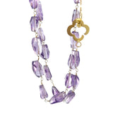 Amethyst and Royal Gold Long Necklace