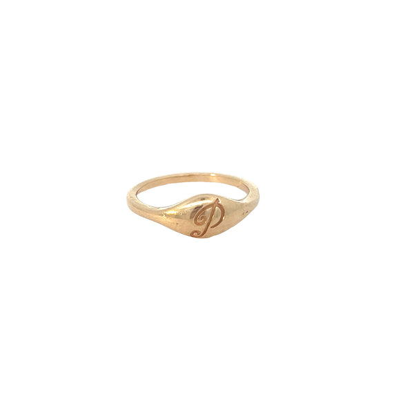 18k Yellow Gold Engraved Monogram Ring