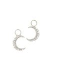 White Gold Crescent Moon Earring Charms