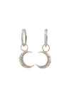 White Gold Crescent Moon Earring Charms