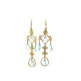 Scroll Blue Topaz Earrings