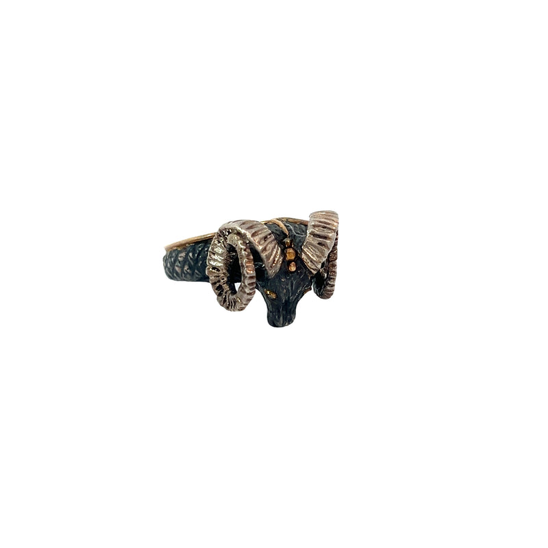 Gold and Silver Ram Ring