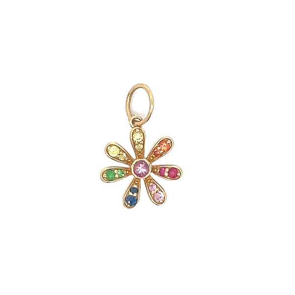 Multi Gemstone Flower Pendant