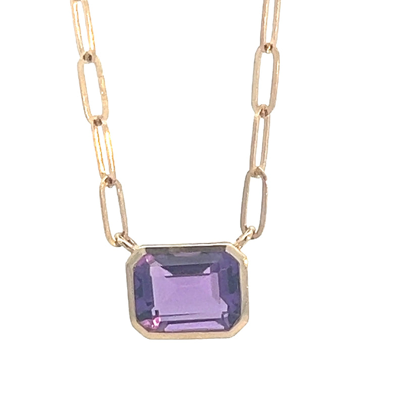 Amethyst Chain Necklace