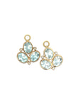 Swiss Blue Topaz Three Oval Diamond Earring Charms