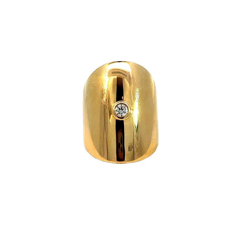 Gold and Diamond Shield Ring