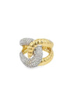 Interlocking Gold and Diamond Ring