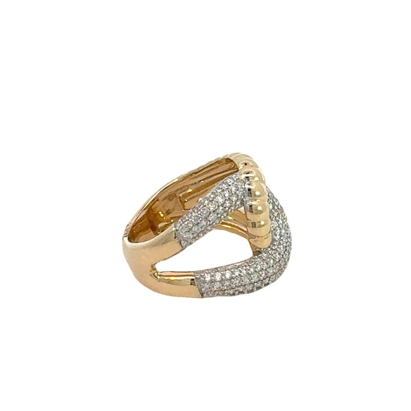 Interlocking Gold and Diamond Ring