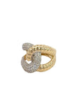 Interlocking Gold and Diamond Ring