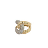 Interlocking Gold and Diamond Ring