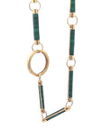 14k Yellow Gold Malachite Chain Necklace