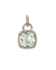 Cushion Cut Green Amethyst Pendant