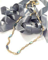 Abalone Link Necklace with Pavé Diamond