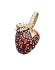 Garnet Strawberry with Diamonds (14k Yellow Gold, Diamond, Garnet)