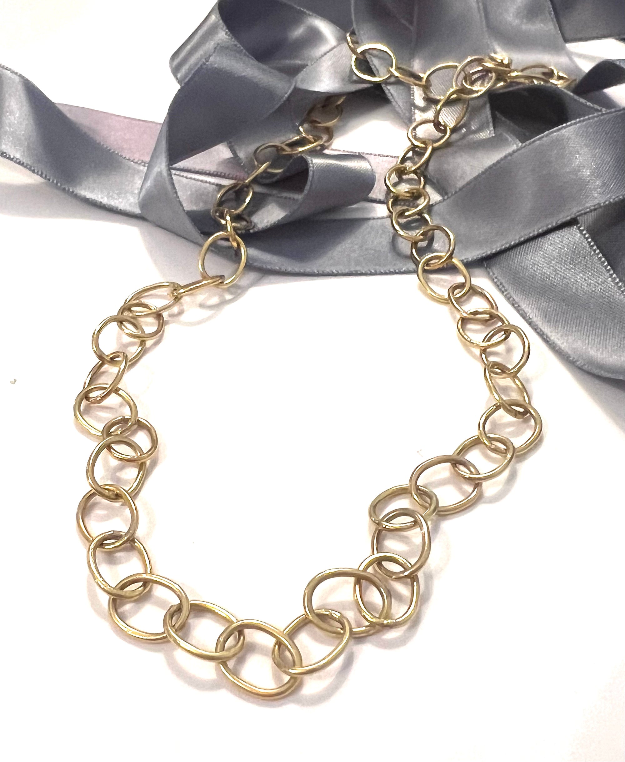 Handmade Royal Gold Oval Link Chain Necklace