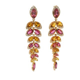 Rhodolite Garnet Citrine and Diamond Pear Drops