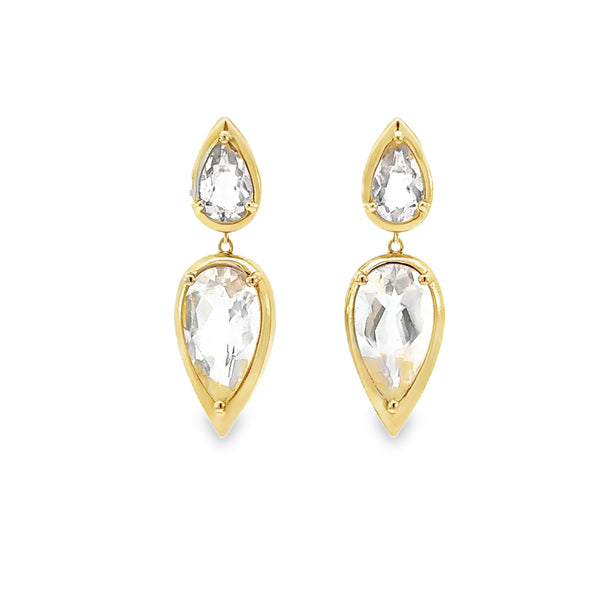 White Topaz Drop Earrings