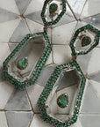 Emerald and Diamond Cut Crystal Earrings