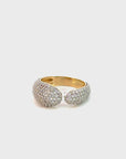 14k Yellow Gold and Pave Diamond Open Ring