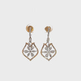 18k Yellow and White Gold Full Cut Diamond Earrings