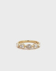 East to West Pear Cut Diamond and 14k YG Ring