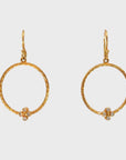 Round Open Twist Circle Drop Earrings with Diamonds