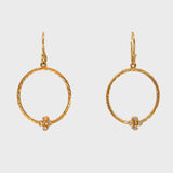 Round Open Twist Circle Drop Earrings with Diamonds