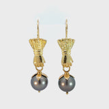 Leaf Capped Pearl Earring Charms