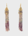 Fluorite and Celestial Tassel Earrings