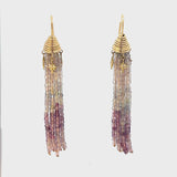 Fluorite and Celestial Tassel Earrings