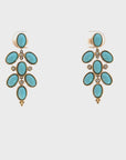 Turquoise, Diamond and 14k Gold Earrings