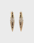 14k Yellow Gold and Diamond Double Triangle Drop Earrings