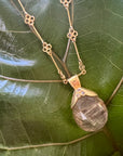 Rutilated Quartz and Diamond Pendant