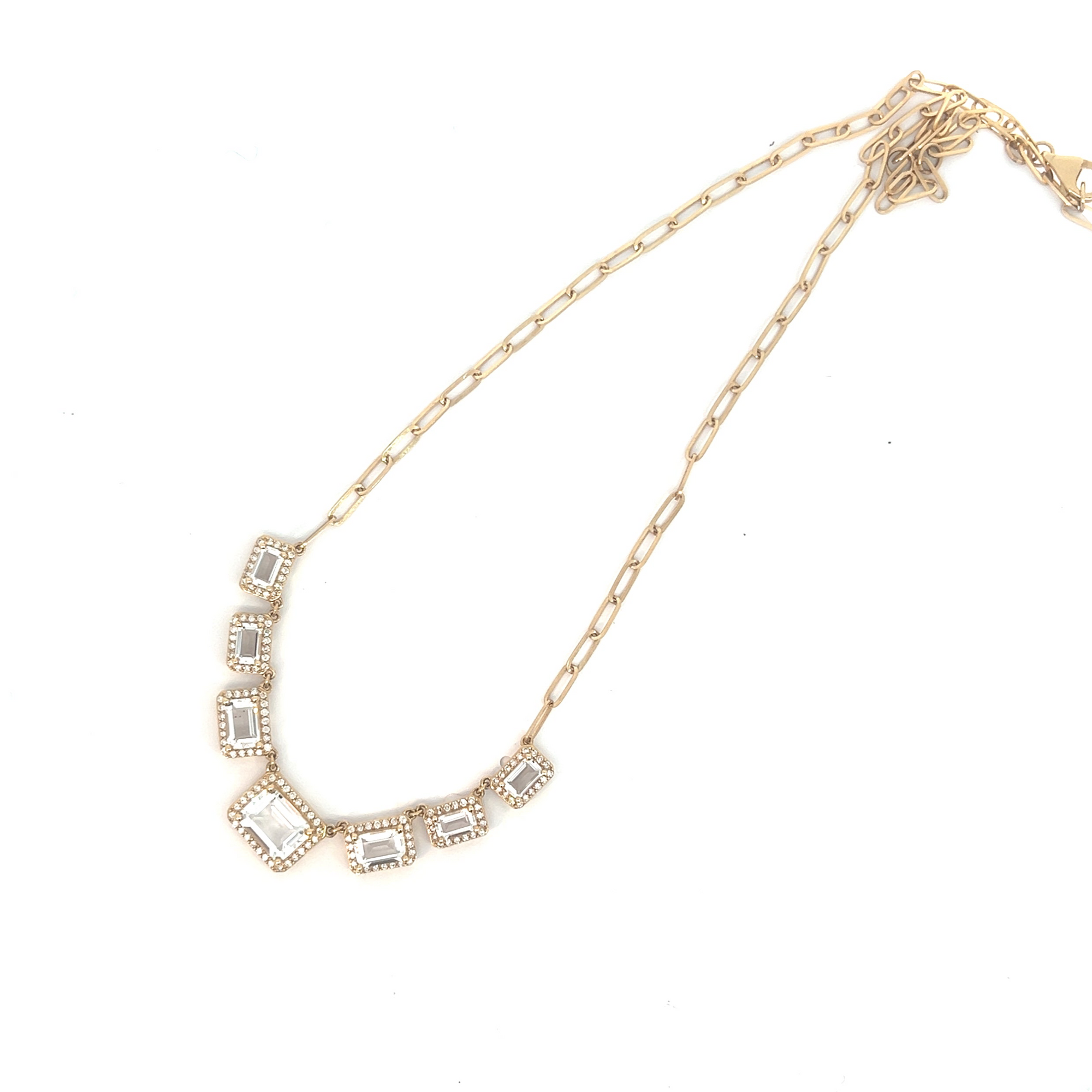 White Topaz and Gold Necklace